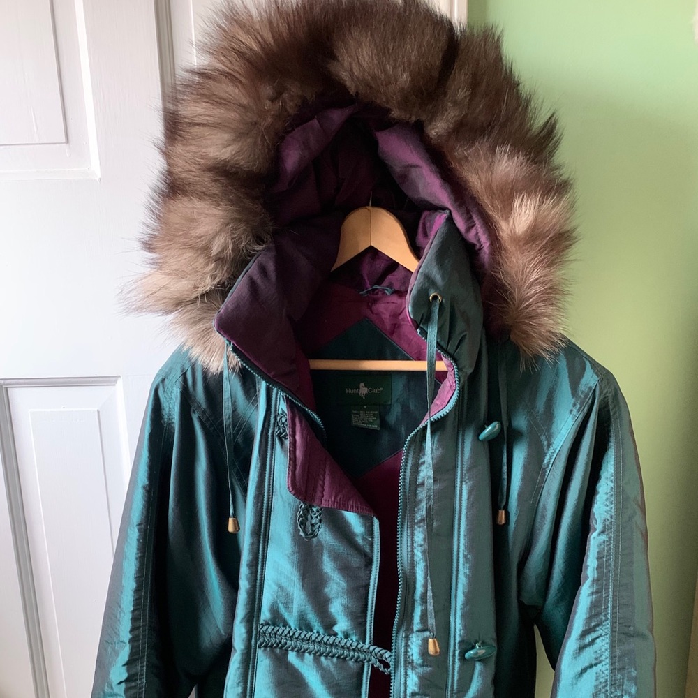 vintage fox trim women’s jacket